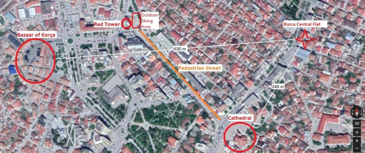 Korca Central Flat Eksteriør billede